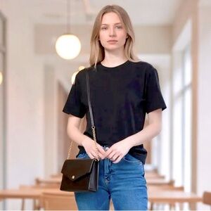 NWT Kate Spade Black Glitter Crossbody Bag Gold Chain Strap